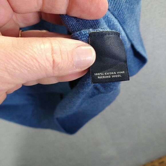 Hart Schaffner Marx Sweater Vest Men's Large Blue Extra Fine Merino Wool V Neck - Picture 7 of 9